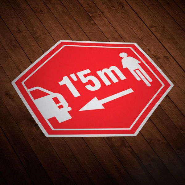 Pegatinas: Se&ntilde;al 1,5 m para Ciclistas