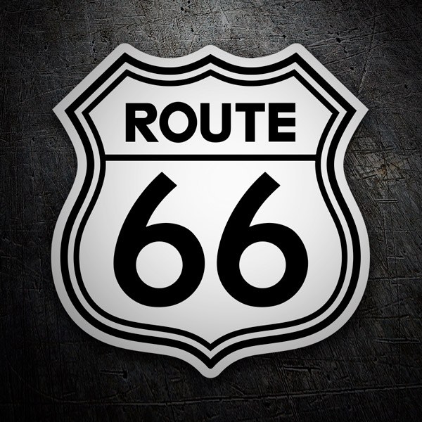 Pegatinas: Route 66 Blanco 1