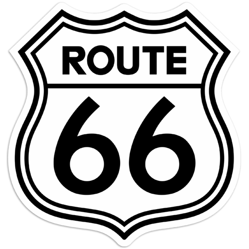 Pegatinas: Route 66 Blanco 0