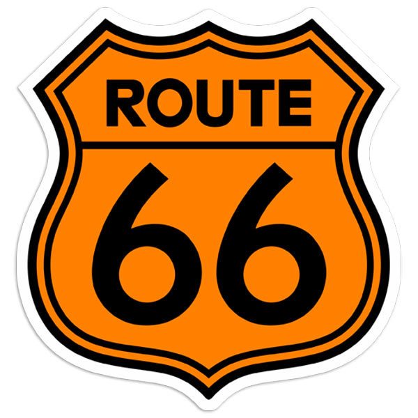 Pegatinas: Route 66 Naranja