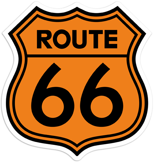Pegatinas: Route 66 Naranja