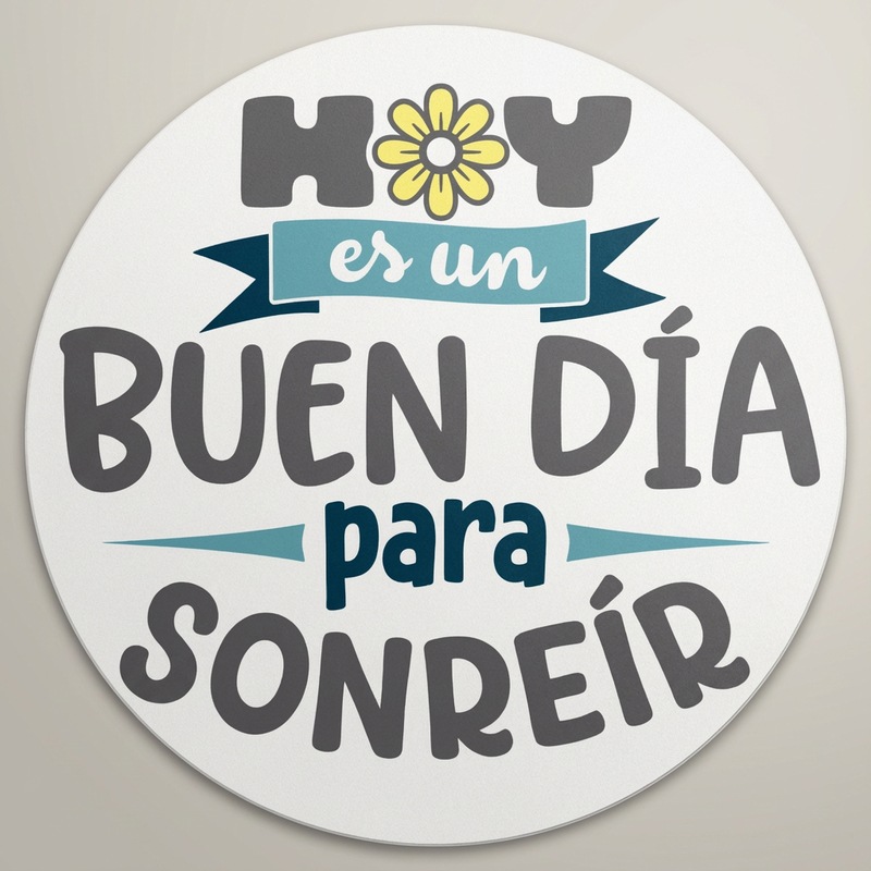 Pegatinas: Hoy es un buen día para sonreír, color