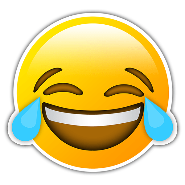 Pegatinas: Cara llorando de risa emoji