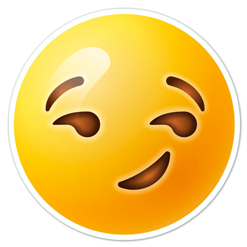 Pegatinas: Cara con sonrisa maliciosa emoji 0