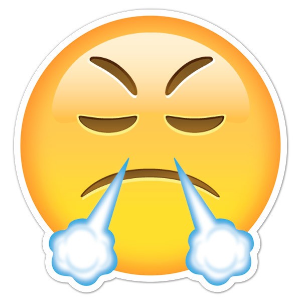 Pegatinas: Cara echando humo