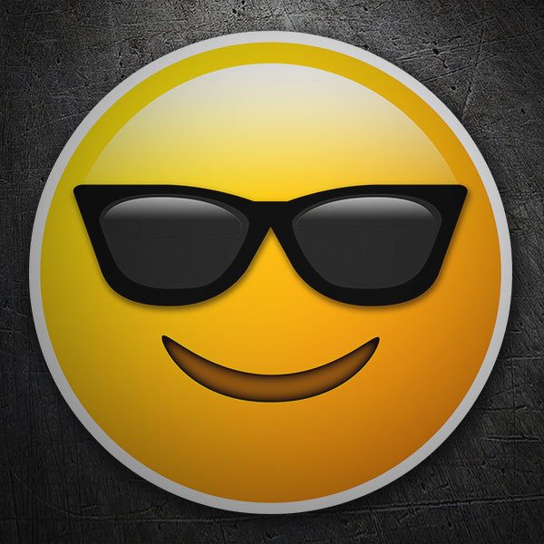 Pegatinas: Cara sonriente con gafas de sol 1