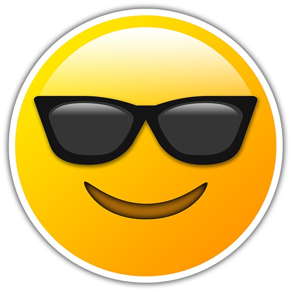 Pegatinas: Cara sonriente con gafas de sol