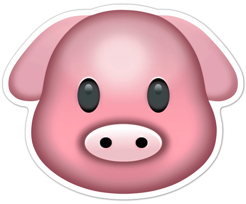 Pegatinas: Emoticono Cara de cerdo 0