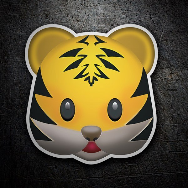 Pegatinas: Emoticono Cara de tigre