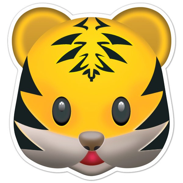 Pegatinas: Emoticono Cara de tigre
