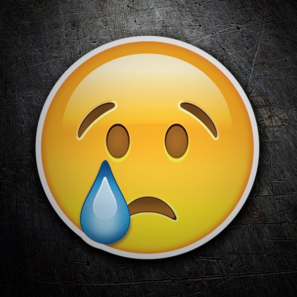 Pegatinas: Cara triste llorando 1