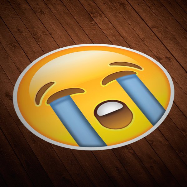 Pegatina Cara llorando mucho