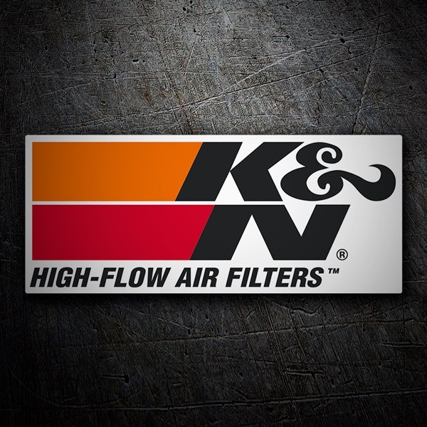 Pegatinas: Logotipo K&N con Frase 'HIGH-FLOW AIR FILTERS'