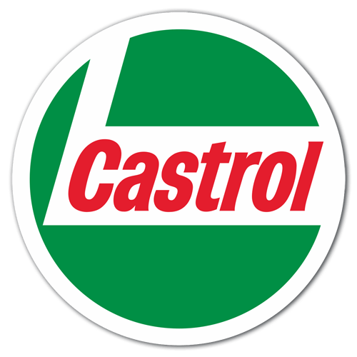 Pegatinas: Logo Castrol 7 en Composici&oacute;n Circular