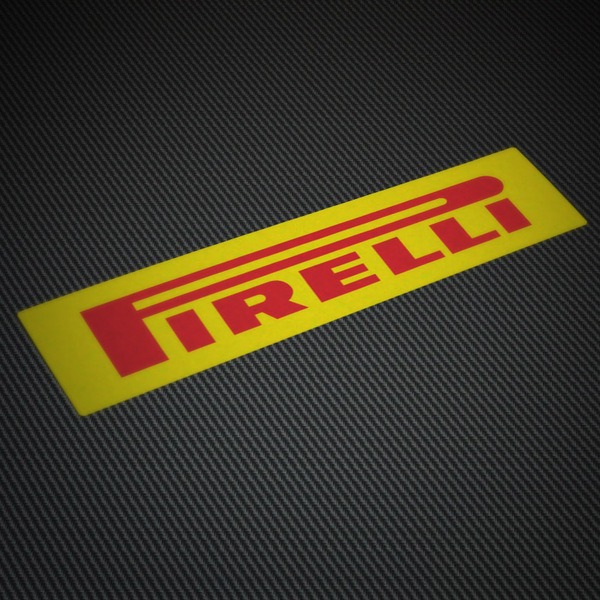 Pegatinas: Pirelli 4 con Logotipo en Letras May&uacute;sculas