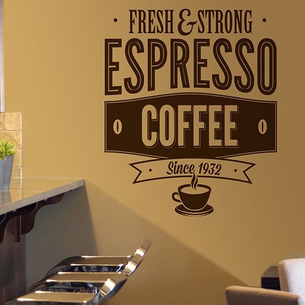 Vinilos Decorativos: Fresh & Strong Espresso Coffee