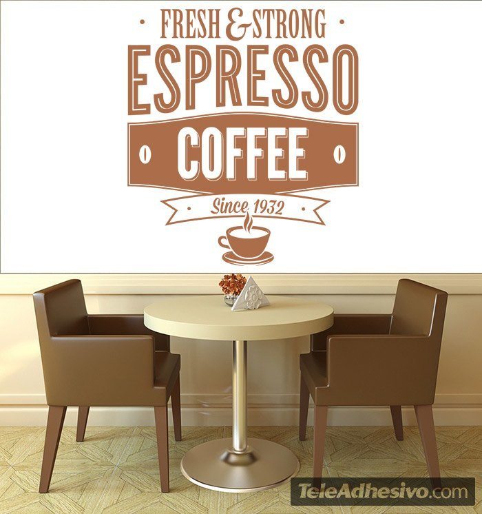 Vinilos Decorativos: Fresh & Strong Espresso Coffee