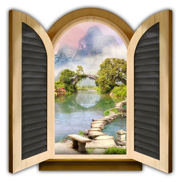 Vinilos Decorativos: Ventana lago oriental