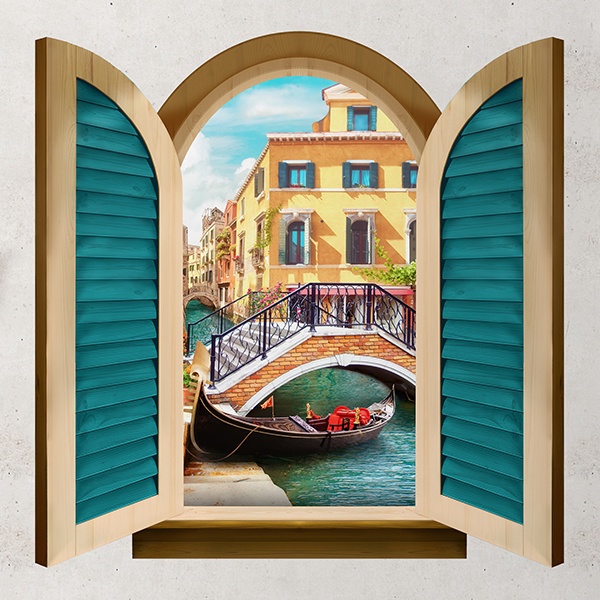 Vinilos Decorativos: Ventana Puente sobre canal de Venecia 1