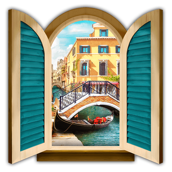 Vinilos Decorativos: Ventana Puente sobre canal de Venecia