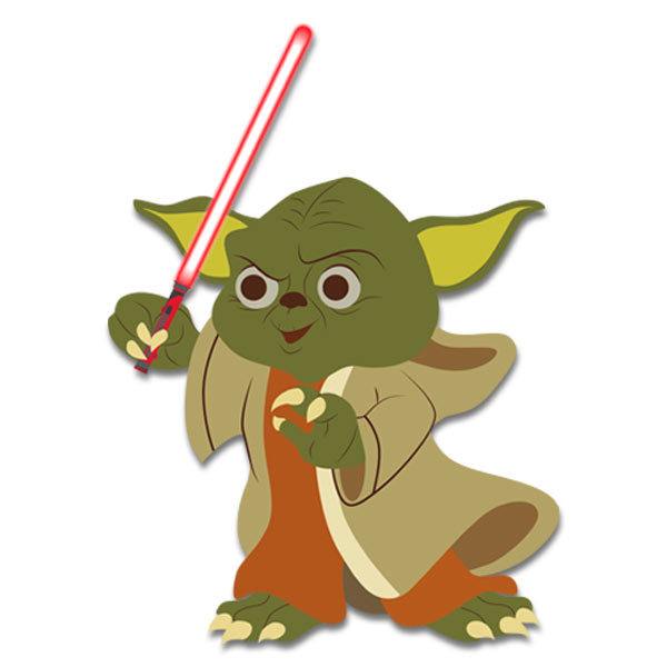 Vinilos Infantiles: Yoda con sable láser