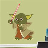 Vinilos Infantiles: Yoda con sable láser 3