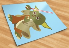 Vinilos Infantiles: Yoda con sable láser 5