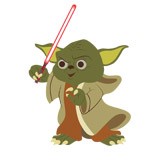 Vinilos Infantiles: Yoda con sable láser 6
