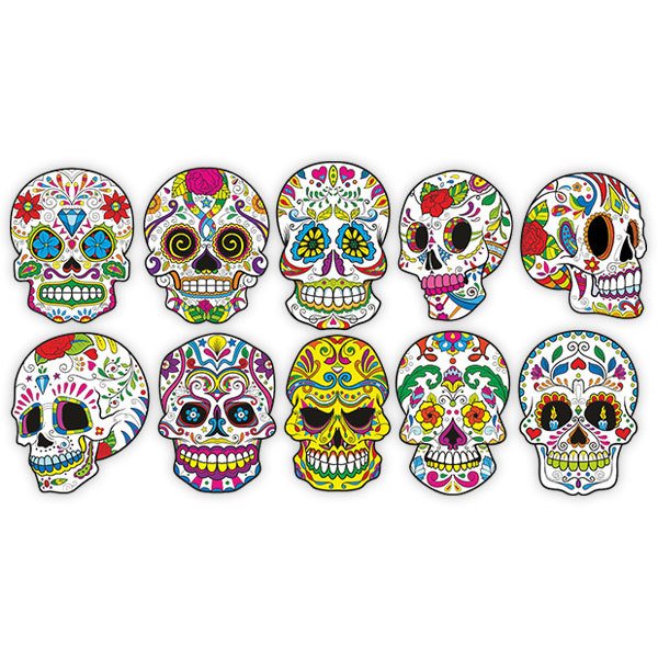 Vinilos Decorativos: Kit de 8 Calaveras Mexicanas