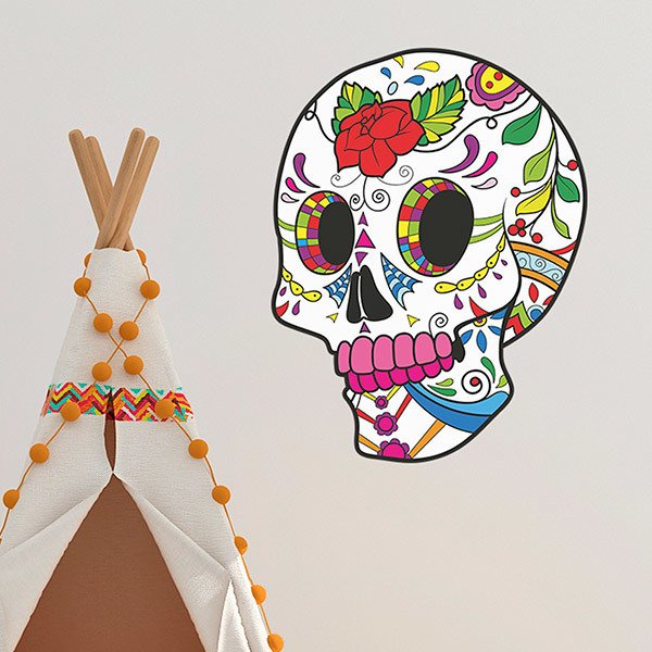 Vinilos Decorativos: Calavera Mexicana Frida Kahlo