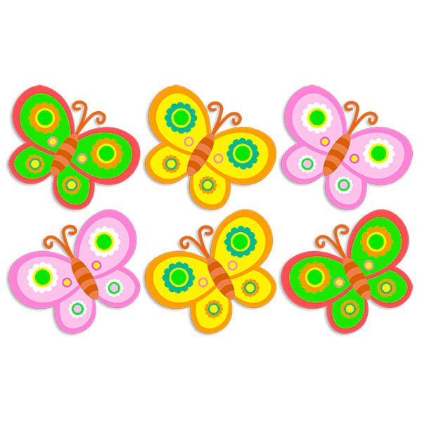 Vinilos Infantiles: Kit 6 mariposas de colores