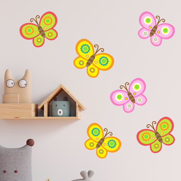 Vinilos Infantiles: Kit 6 mariposas de colores 3