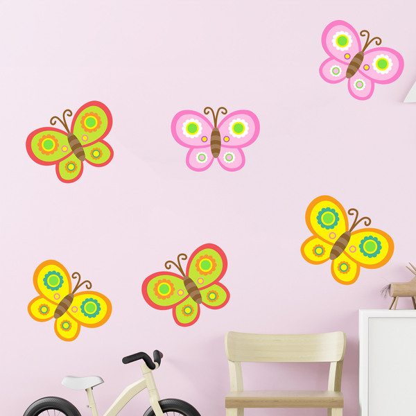 Vinilos Infantiles: Kit 6 mariposas de colores