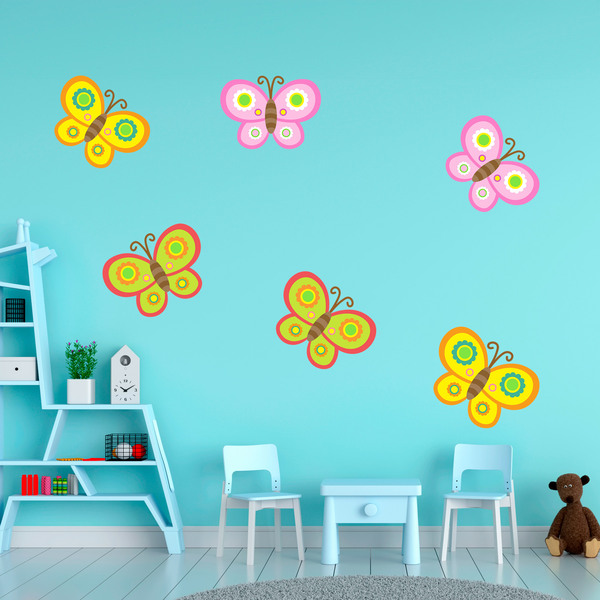 Vinilos Infantiles: Kit 6 mariposas de colores