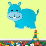 Vinilos Infantiles: Hipopótamo feliz 3