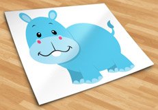 Vinilos Infantiles: Hipopótamo feliz 6