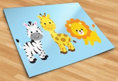 Vinilos Infantiles: Safari cebra, jirafa y león 6