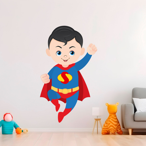 Vinilos Infantiles: Superman Volando 1
