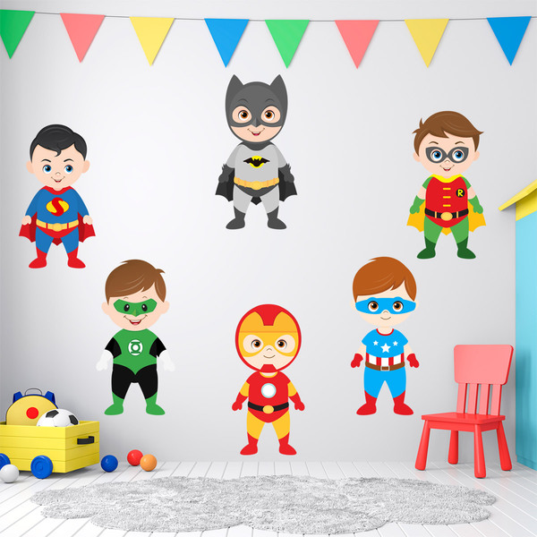 Vinilos Infantiles: Kit Superhéroes