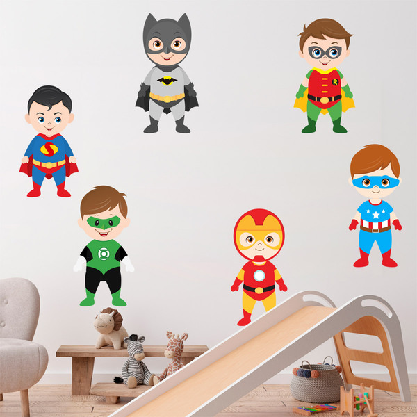 Vinilos Infantiles: Kit Superhéroes