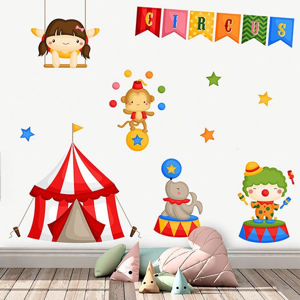 Vinilos Infantiles: Kit Malabaristas del circo 