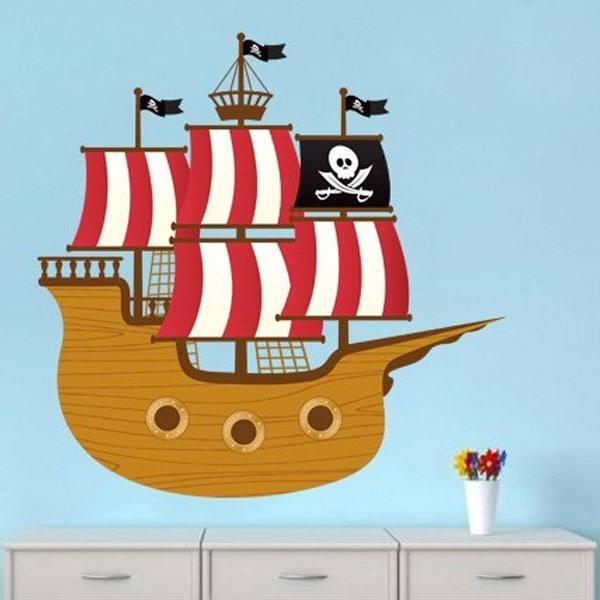 Vinilos Infantiles: Barco de los pequeños piratas 1