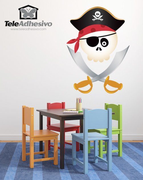 Vinilos Infantiles: Calavera pirata infantil