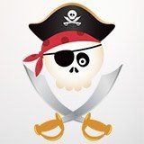 Vinilos Infantiles: Calavera pirata infantil 3