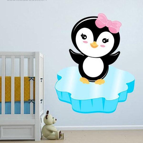 Vinilos Infantiles: Pingüina sobre hielo