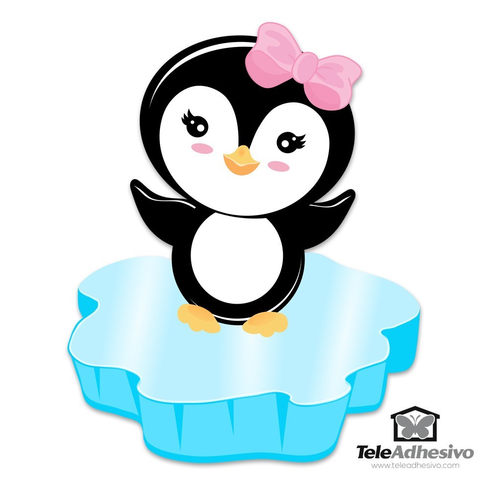 Vinilos Infantiles: Pingüina sobre hielo