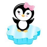 Vinilos Infantiles: Pingüina sobre hielo 6