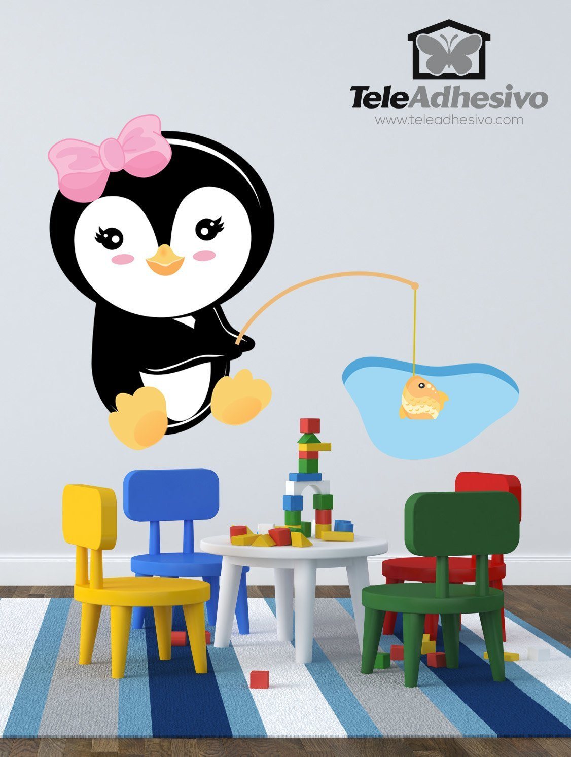 Vinilos Infantiles: Pingüina pescando