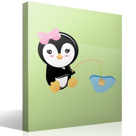 Vinilos Infantiles: Pingüina pescando