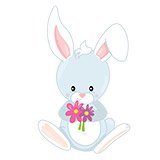 Vinilos Infantiles: Conejo con flores 6